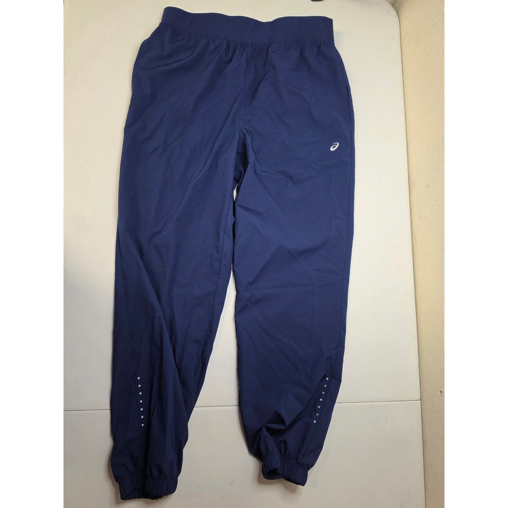 ASICS Womens Navy Blue Reflective Running Jogger Pants Size M Activewear